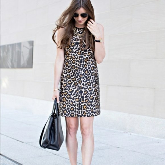 J. Crew Sheath Dress in Leopard --Size 0 - Picture 1 of 4